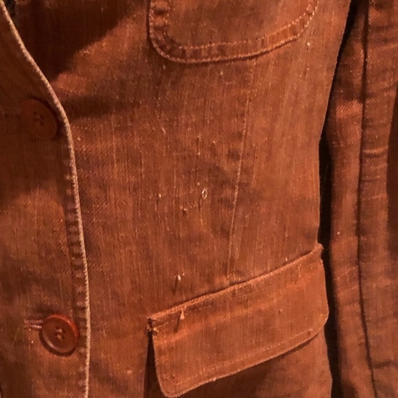 KENNETH COLE REACTION size 14 rusty orange linen mandarin color pockets - Picture 11 of 16